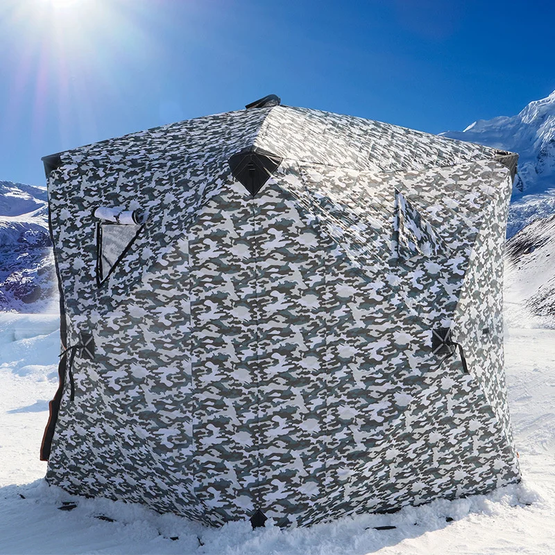 Outdoor Ice Fishing Tent Winter Thicken Cotton Camping Tent  Ice Shelter Snow Fishing House Quick Open Fishing Shelter