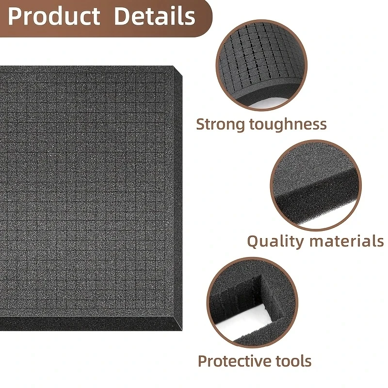 Toolbox Polyurethane Grid Sponge Pre Cut Foam Insert For Pelican Toolbox Pick Apart Precorted Shadow Foams Tool Organizer Foam