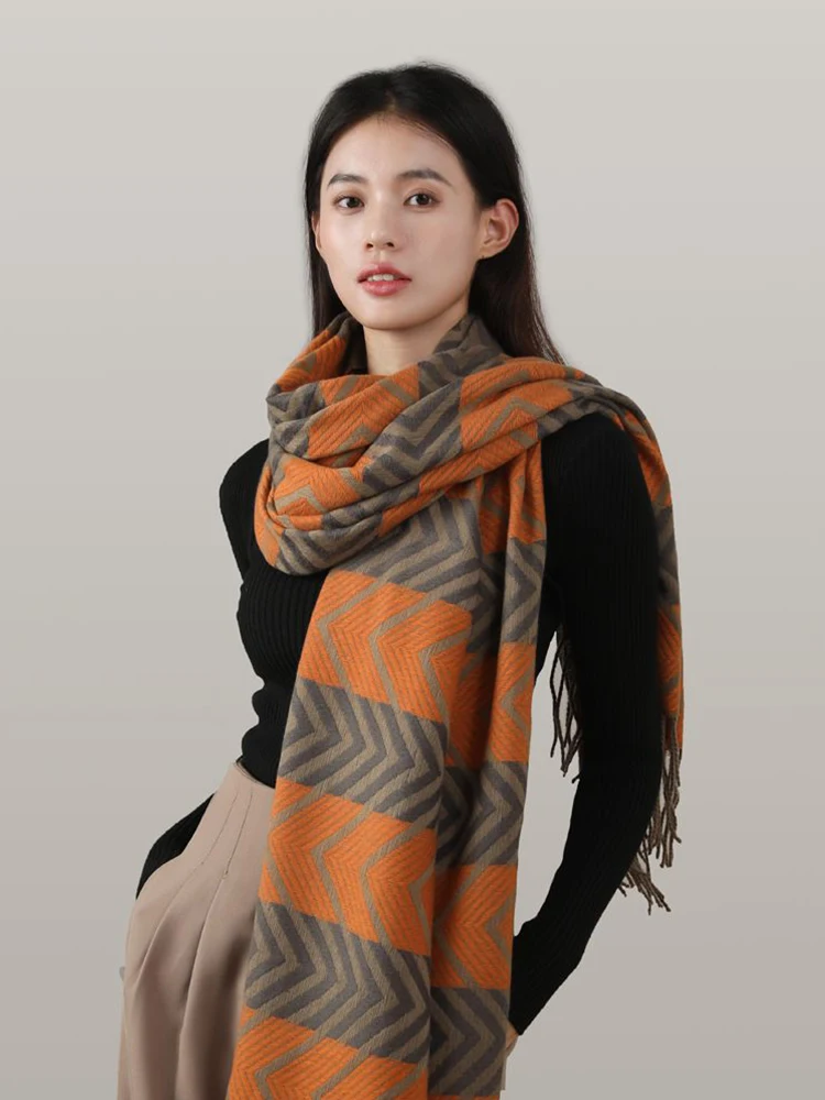 

New 2023 Autumn Winter Women Scarf Vintage Plaid Tassel Scarve Pashmina Mujer Femme Foulard Bufanda Wrap Shawl Echarpe Hiver Men