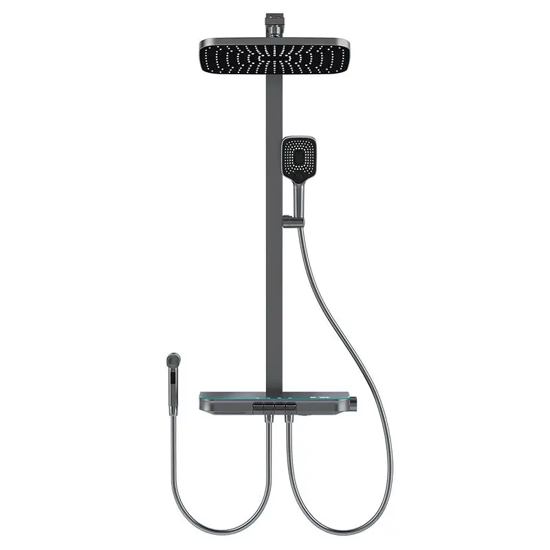 

New shower set, home pressurized digital display ambient light, piano key