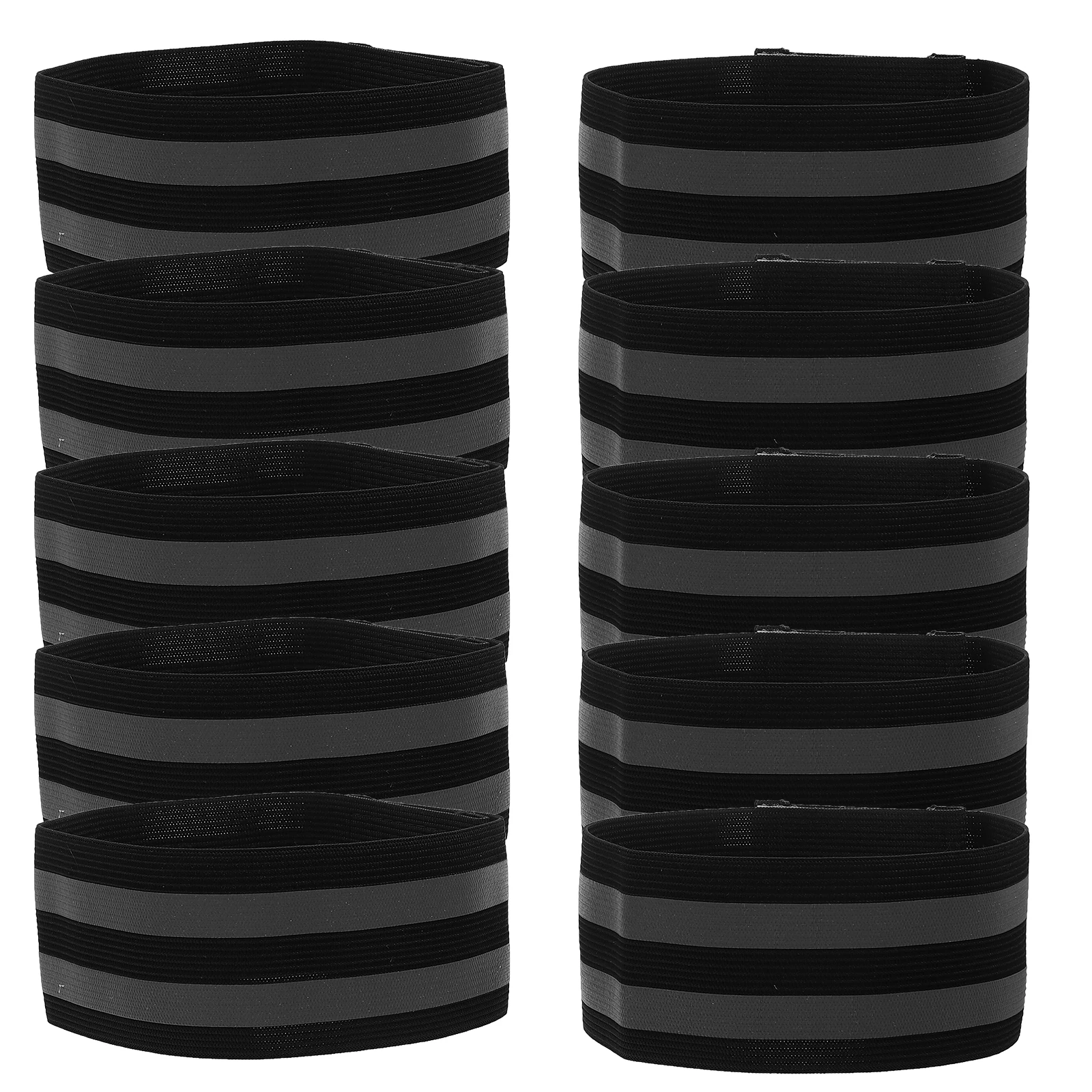 

10pcs Reflective Wristbands 5x35cm Black High Visibility Night Running Safety Bands Arm Strips Elastic Tape for Jogging Walking