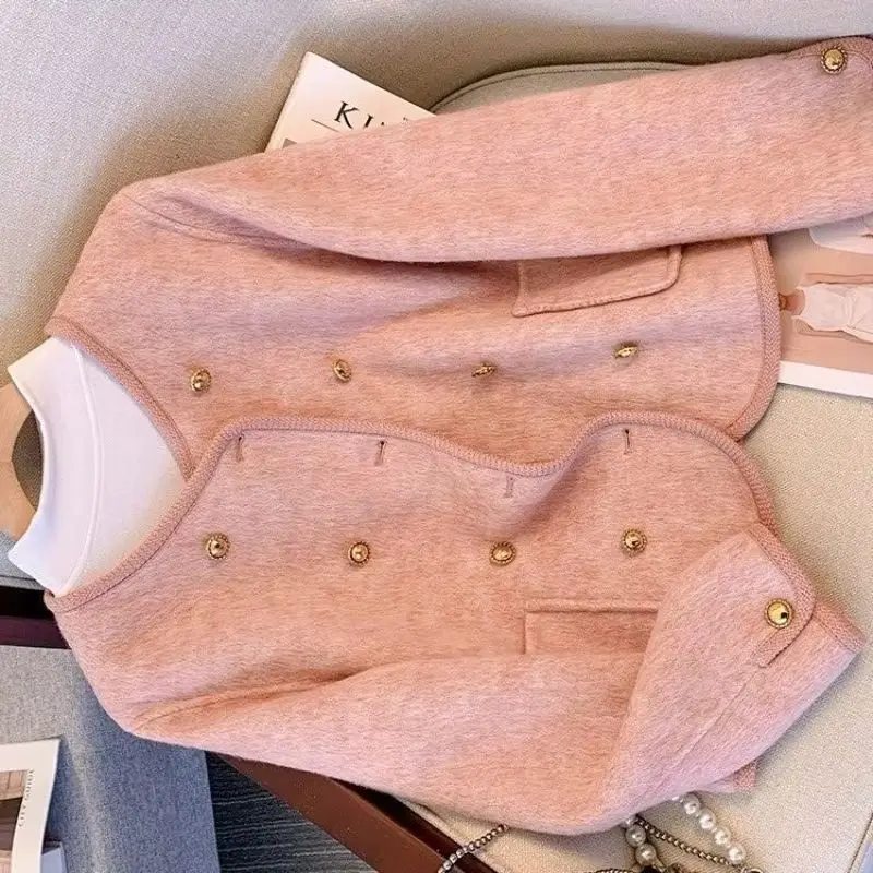 Female French Double-breasted Coat 2025 Autumn and Winter New Xiaoxiangfeng Wool Woolen Coat Foreign Style Short Top Women