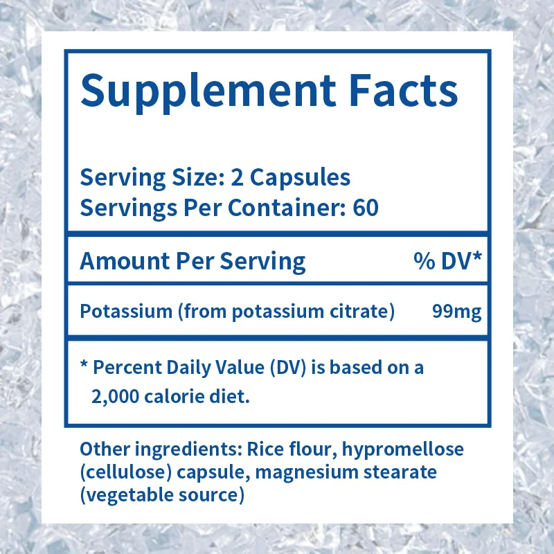 Potassium Citrate 99 Mg, Supports Electrolyte Balance and Normal PH, Essential Mineral, 120 Vegetarian Capsules