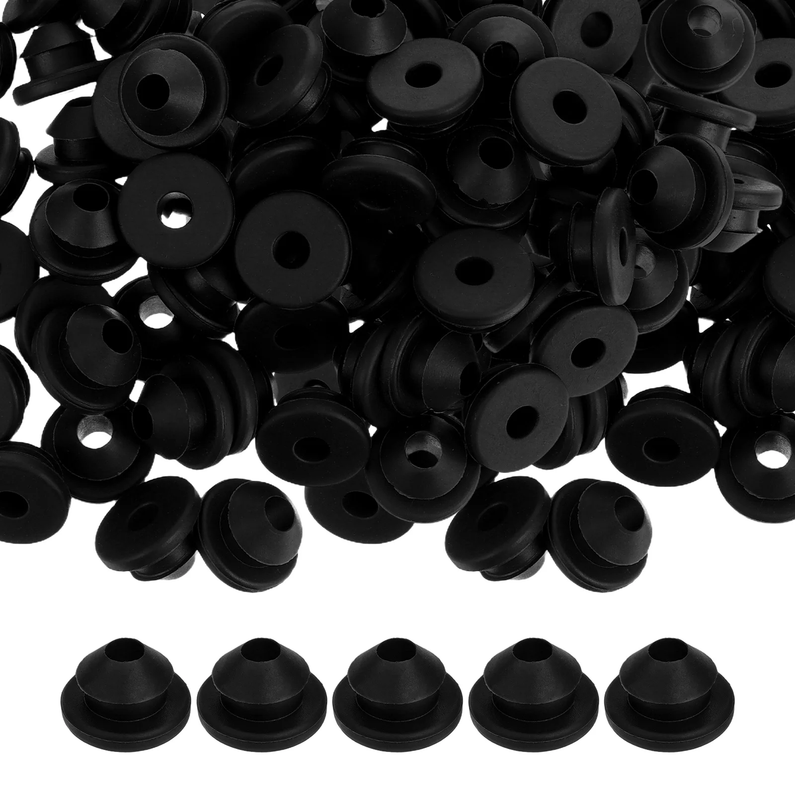 

100pcs Cable Wear-resistant Grommets Rubber Sleeves for Metal Posts Black 52mm Hole Wire Protector Construction Tools