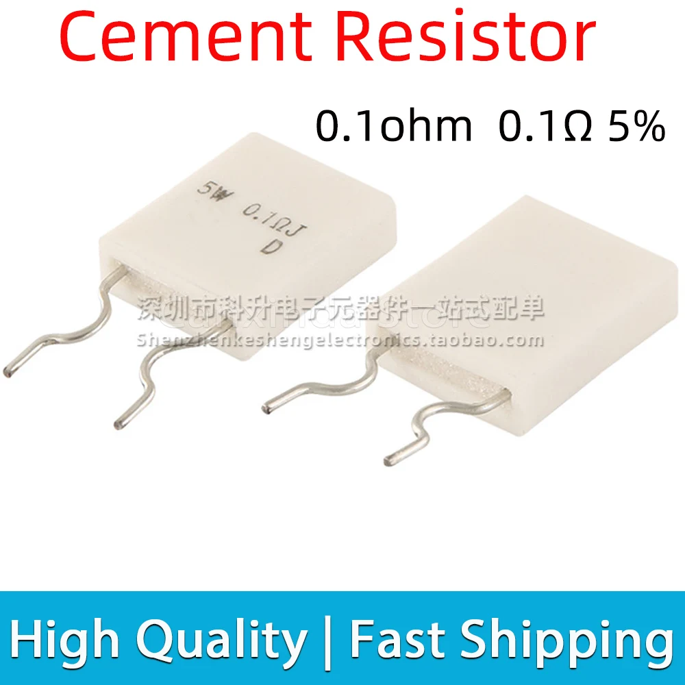 5pcs Cement Resistor RGC5 0.1-OHM-K 5W 0.1Ω 0.1ohm 5% RGC5-0.1OHM Non-Inductive High Reliability