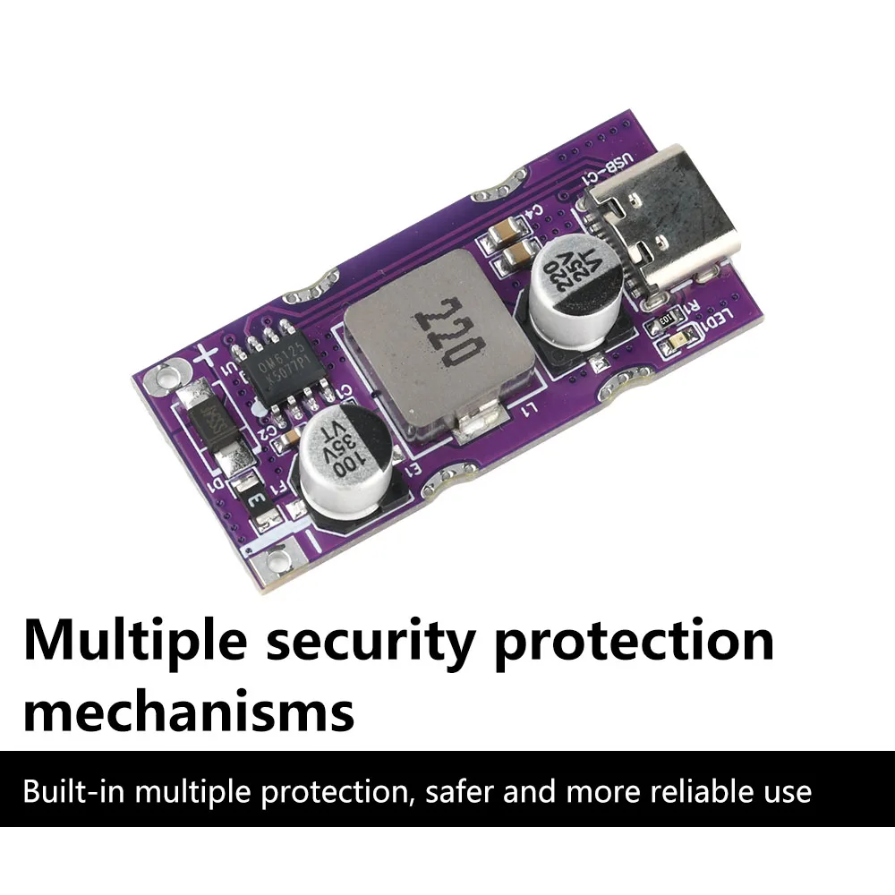 Type-c PD3.1 QC2.0/3.0 SCP Fast Charging Adapter Module DC 9-31V 3.25A 63W Step Down Module