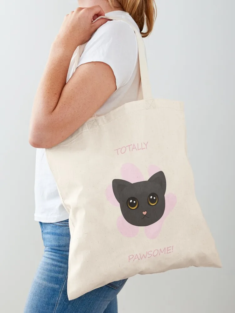 

Cute Black Cat Head Portrait And Repeat Pattern Tote Bag large tote bag Women's bags Women's bag