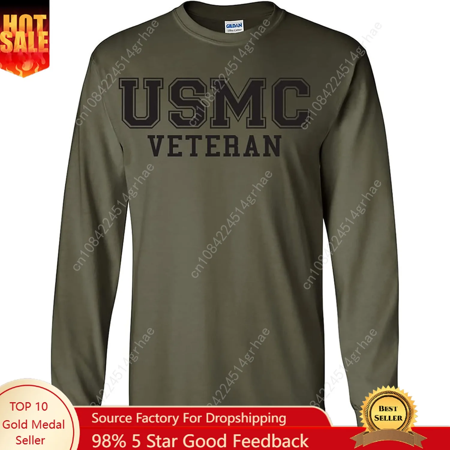 

zerogravitee USMC Veteran Black Logo Long Sleeve T-Shirt
