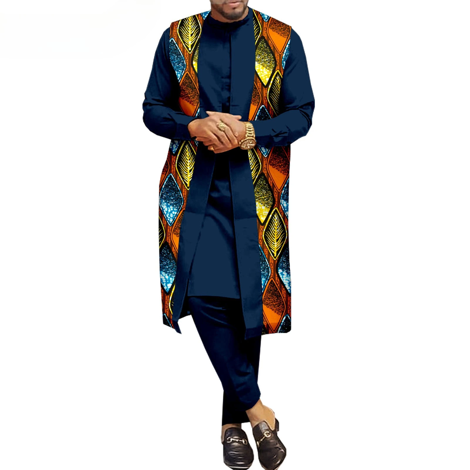 

Мужской костюм в африканском этническом стиле, однотонный, из чистого хлопка, пиджак + брюки, для жениха и свидетелей. Мужские костюмы