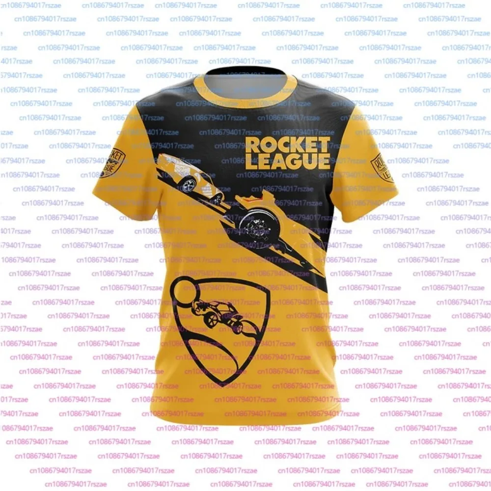 Verão 3d impressão rocket league nova coleção unisex camiseta crianças ao ar livre respirável roupas esportivas masculinas em torno do pescoço manga curta topo