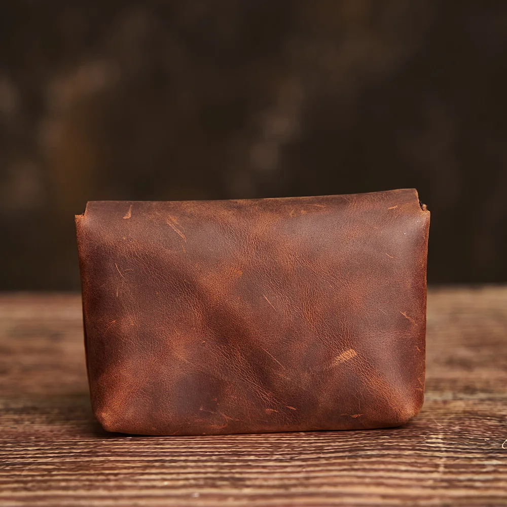 NUPUGOO Echtes Leder Retro Geldbörse männer Doppel Brieftasche Kleine Karte Tasche Männer Und Frauen Universal Münze Schlüssel Tasche – Detail 4