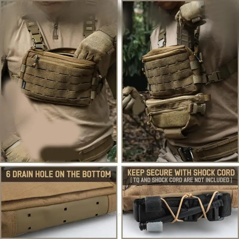 

X5XA Tacticals Chest Rig Molles Chest Harness Holder Holsters Vest Front Chest Outdoor Chest Bag Chest Pack for Outdoor