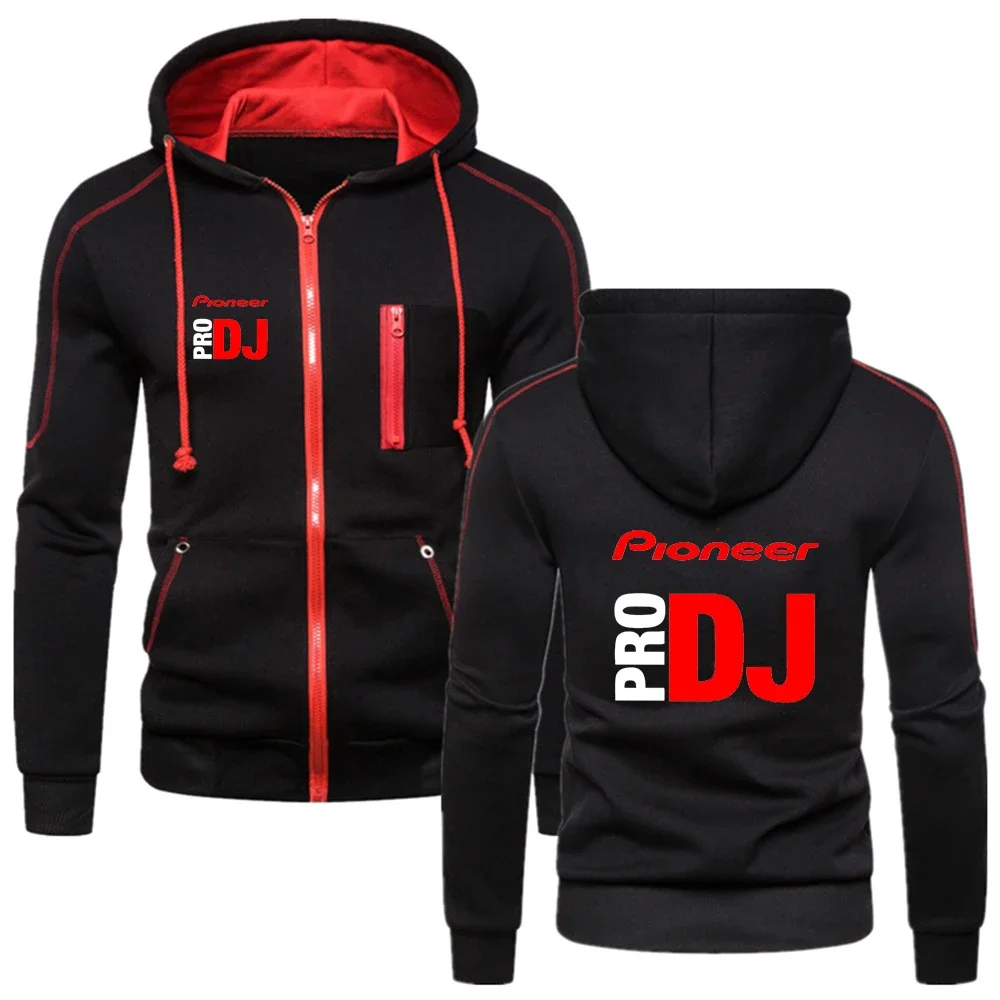 2024 Spring Autumn Men's DJ Pioneer PRO Logo Printed Fashion Long Sleeve Zipper Hooded Hoodies Casual Sports Classic Sweatshirts