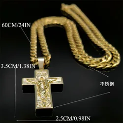 2024 new fashion trend hip hop cross pendant male ins with light luxury high-grade titanium steel necklace accessories