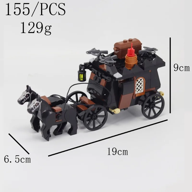 Bloc de construction MOC chariot médiéval voiture de prison accessoires d'armes militaires assemblage d'armes modèle de scène de petites particules