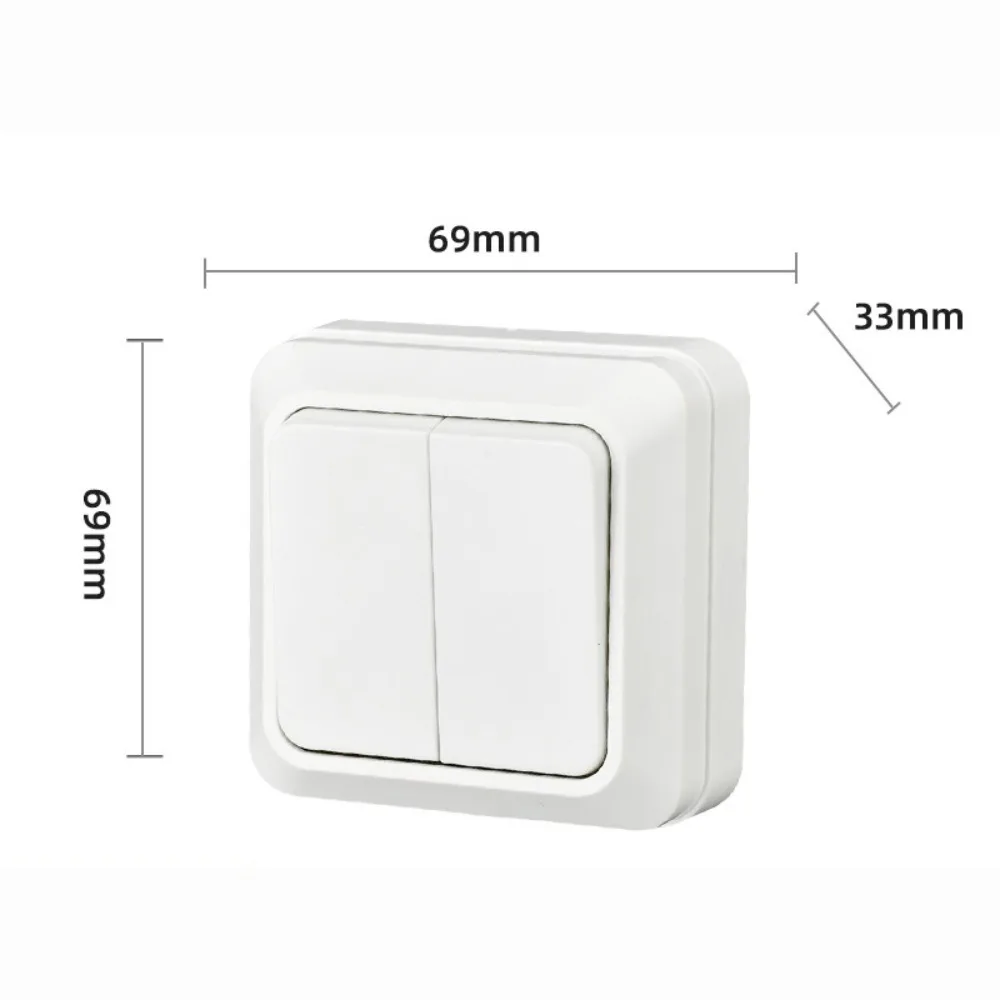 Modern White Wall Switch EU Standard Wall Surface Mount Rocker Light Switch Flame Retardant Power Socket