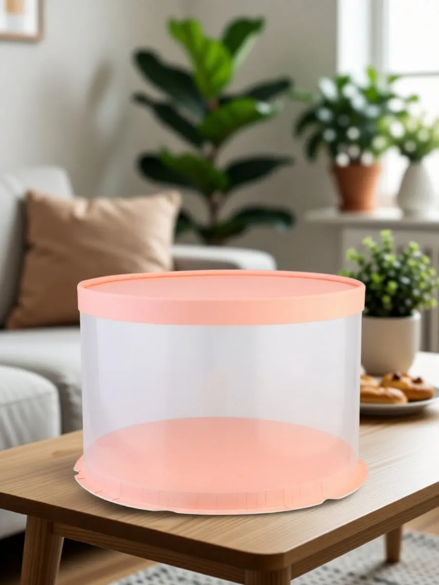 1Pcs Cake Box Paper Lid Plastic Round Wedding Cake Packaging Party Bakery Storage Packing Cookies Boxes
