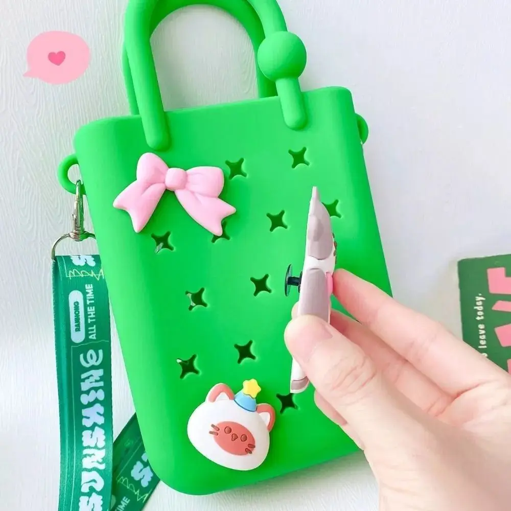 New Mini Children's Handbag DIY Cartoon Handbag with Holes Cute Women Crossbody Bag