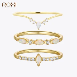Elegant Opal Crystals Rings for Women 925 Sterling Silver Ring Wedding Statement Jewelry Anillos кольца bague femme plata 925