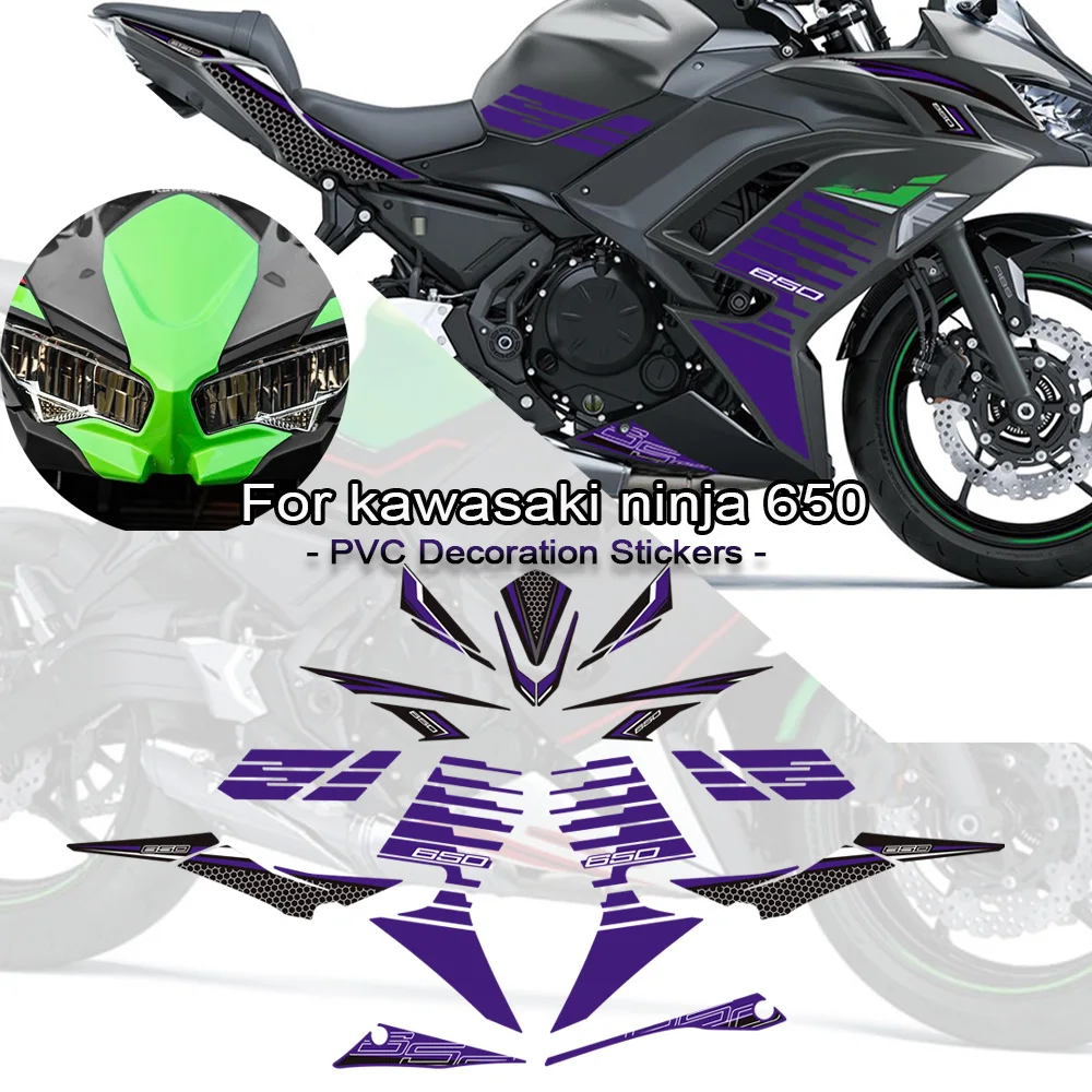 

Наклейки-декали для защиты мотоцикла, для Ninja 650 2020-2025: накладка на бак, боковые накладки, накладки на колени, защита крыльев
