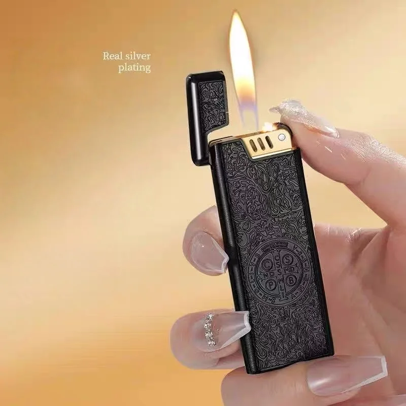 قسطنطين رقيقة الرجعية طحن عجلة الإشعال غاز البوتان أخف على الوجهين منحوتة في الهواء الطلق يندبروف نفخ ولاعات 8 مللي متر