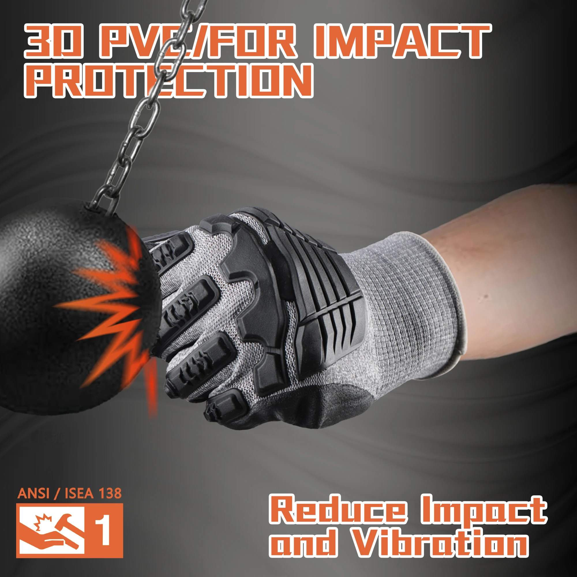 1 Pair of Anti-Impact Hammer Gloves with 3D PVC Patches - Ideal for DIY, Home Renovation, Carpentry, and Construction - Unisex