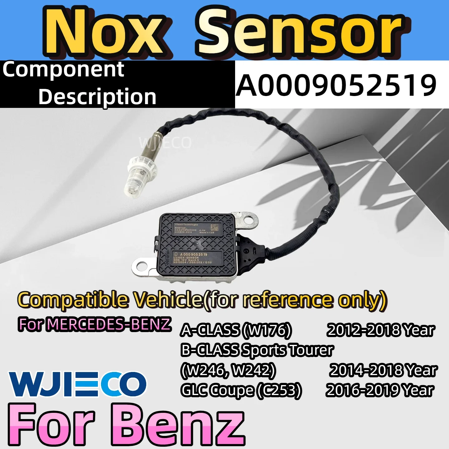 A0009052519 الأصلي الجديد النيتروجين الأكسجين NOx الاستشعار 12 فولت لمرسيدس بنز W222 V222 X222 GLC W205 0009052519