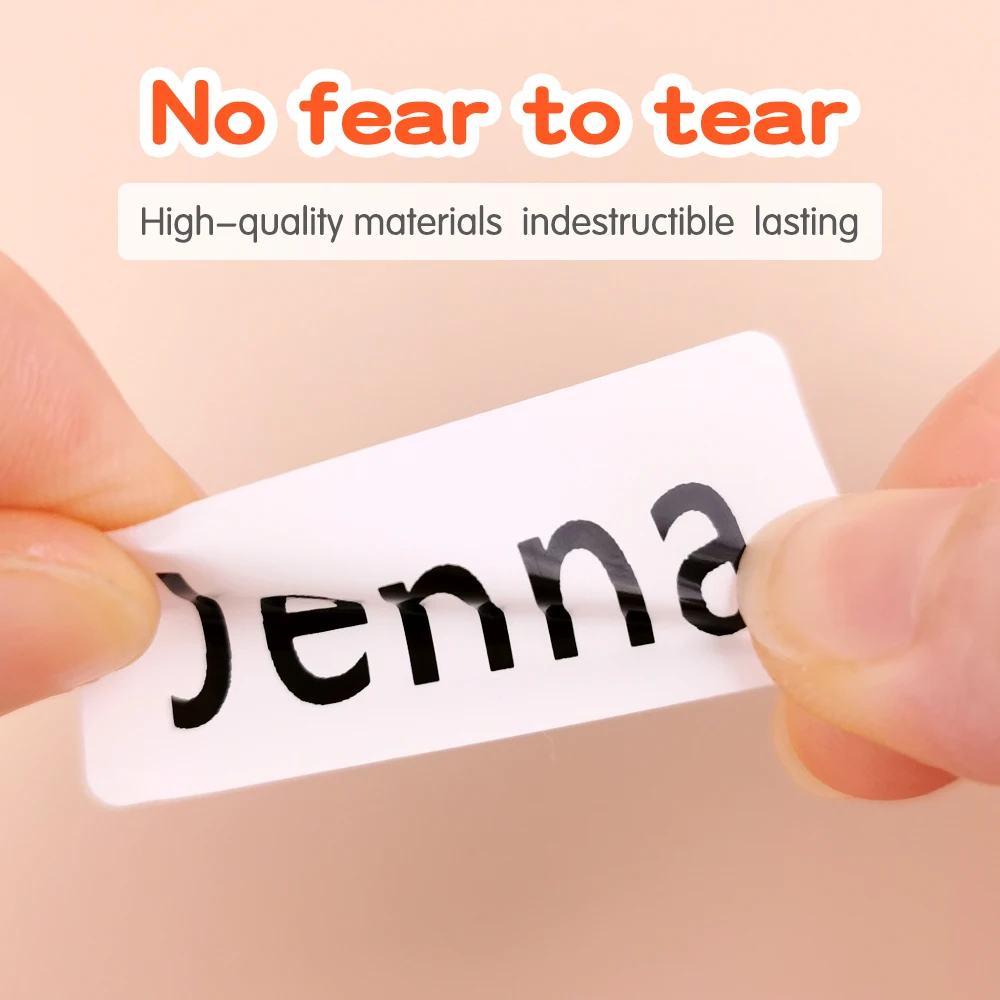 3Size Personalized White Waterproof Anti-tear Spain Name Stickers Customize Tag Sticker Children School Stationery Decals Label