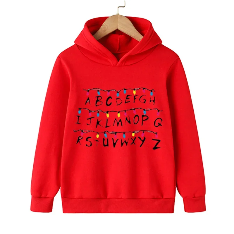 Children Stranger Things 4 Hoodies Hellfire Club Cotton Pullover for Kids Fashion Boys Girls Long Sleeve Clothes Kids Size 4-14T