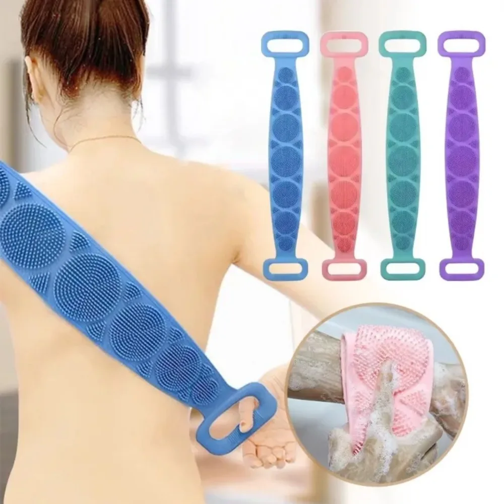 Silikon Bade bürste Peeling Dusch gürtel Körper peeling Rücken reinigungs gurt Bürsten für Damen Männer Tiefen reinigung Massage Haut