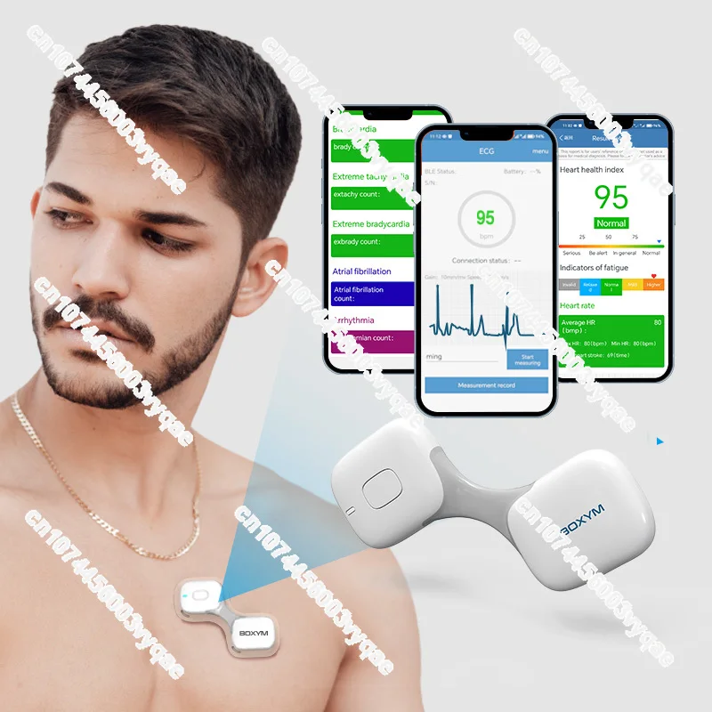 BOXYM Mobile 24H Heart Monitor Android Slim EKG Machine Portable Ecg Device Recorder Wearable Wireless Personal EKG Monitor