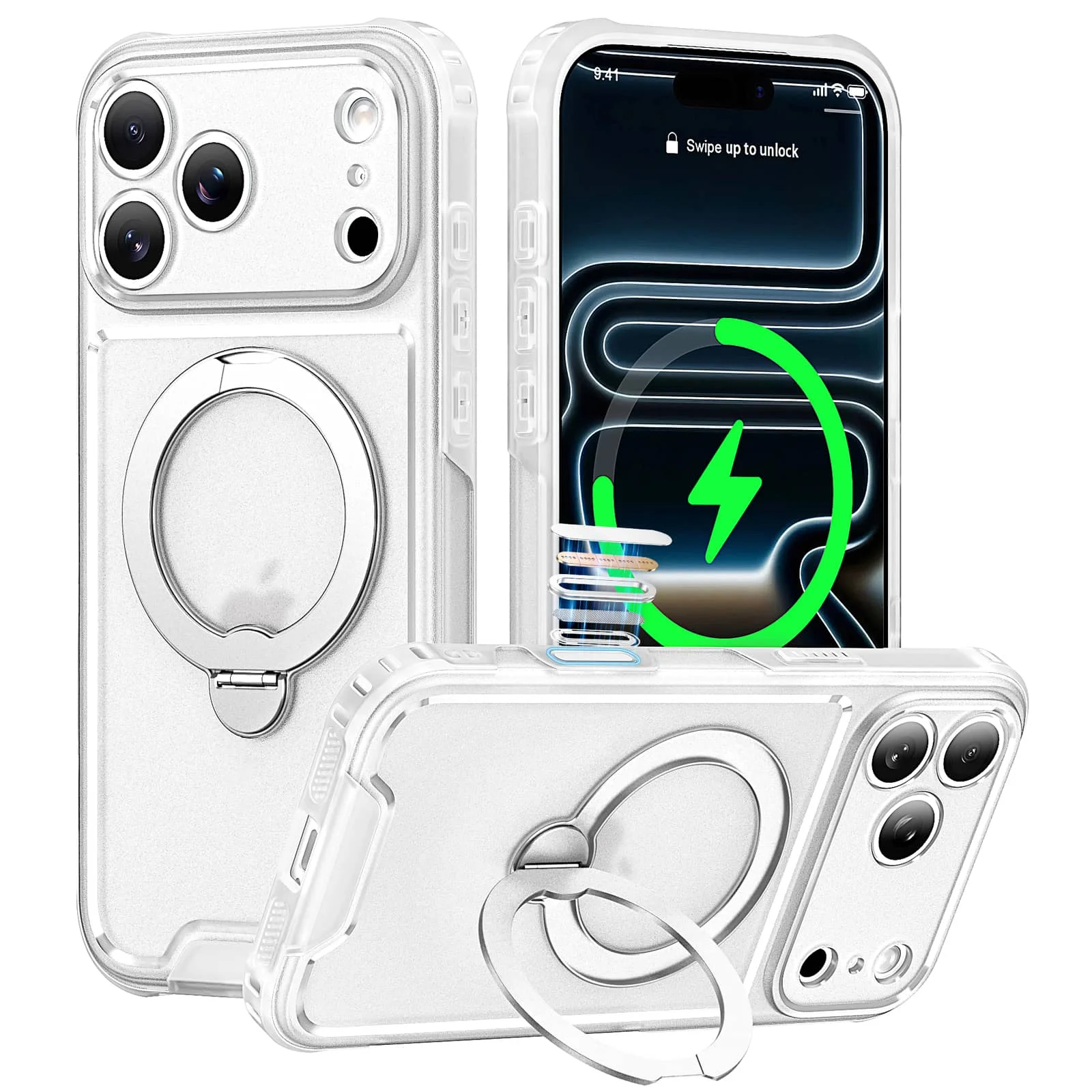 WEFOR for iPhone 18 Pro Max 18 17 Pro Case, 360 Magnetic Stand, Fit for Magnetic, Heavy Duty Protection, Camera Control Button