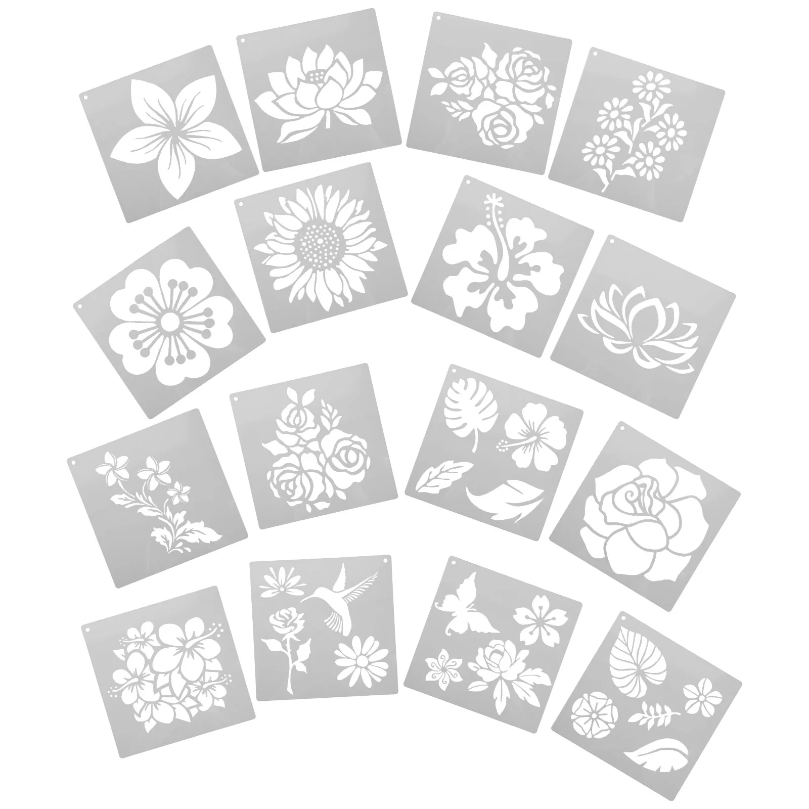 16 Pcs Flower Drawing Template Stencil Sun Templates Painting Stencils for Kids Large Tropical Plants Floral Flowers