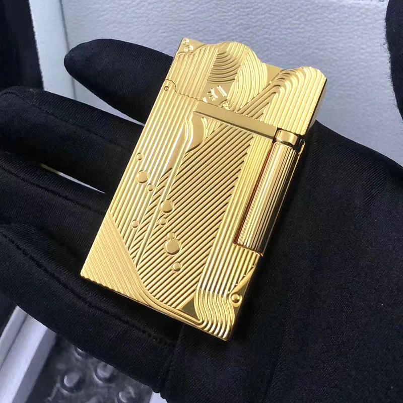 Gold Sleep Mermaid Pattern Vintage Lighter Cigarette Smoking Pure Copper Gas Lighters Classic Sound Metal Lighters Gift