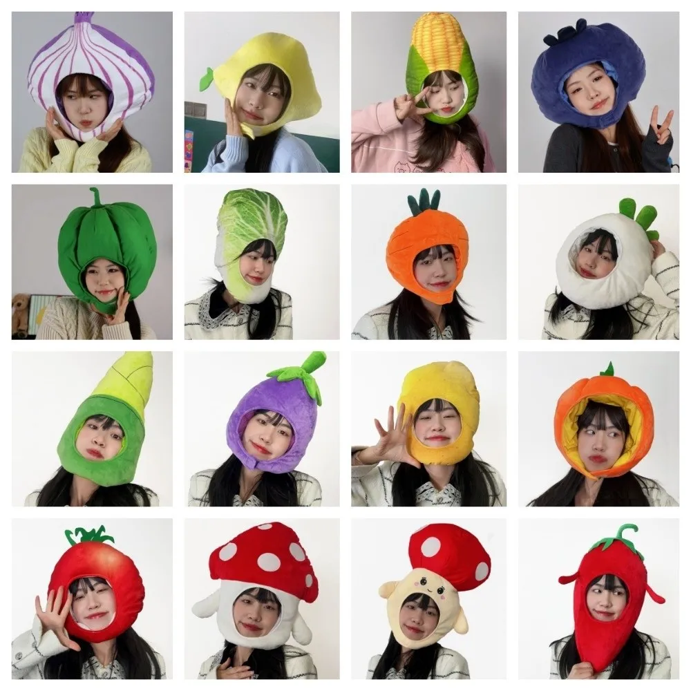 Cappello creativo per frutta e verdura di patate Cappello spesso e giocoso per il mese della nutrizione Divertente berretto morbido per pullover Bambini Adulti