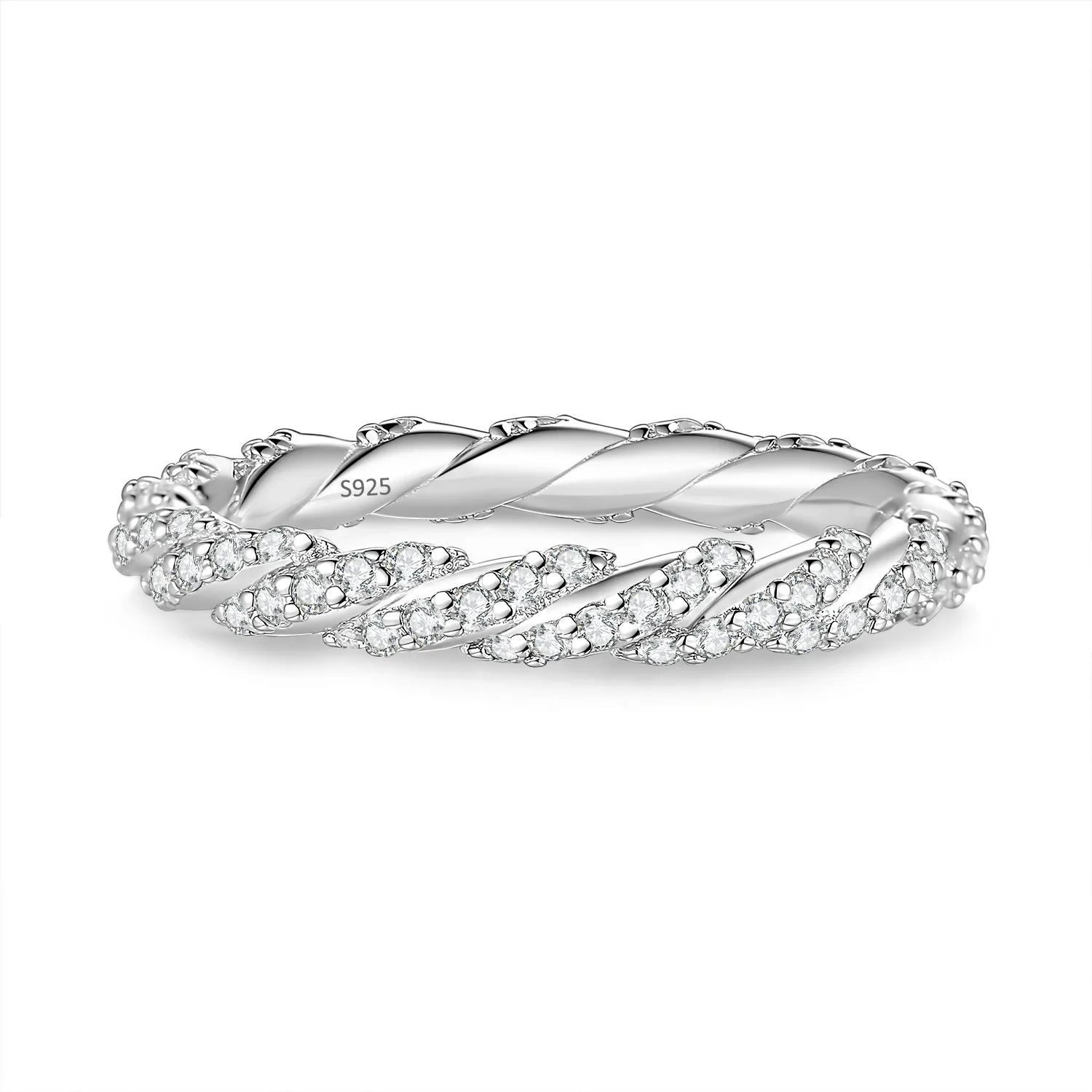 

Wedding Bands 925 Sterling Silver All Moissanite Ring Fo Women Anniversary Gift