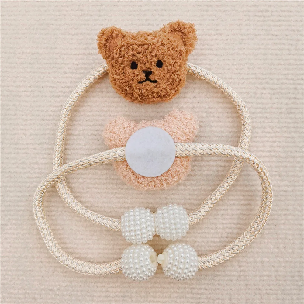 Cartoon Bear Curtain Tieback, Cartoon Embroidery Plush Bear Curtain Binding Strap, Kids Room Window Curtain Buckles Home Decor