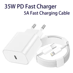 35W PD Fast EU Desktop Charger Wall Charger for IPhone 11 12 13 Mini 14 Pro Max Super Rapid Charging USB C PD Cable 1m 1.5m 2m