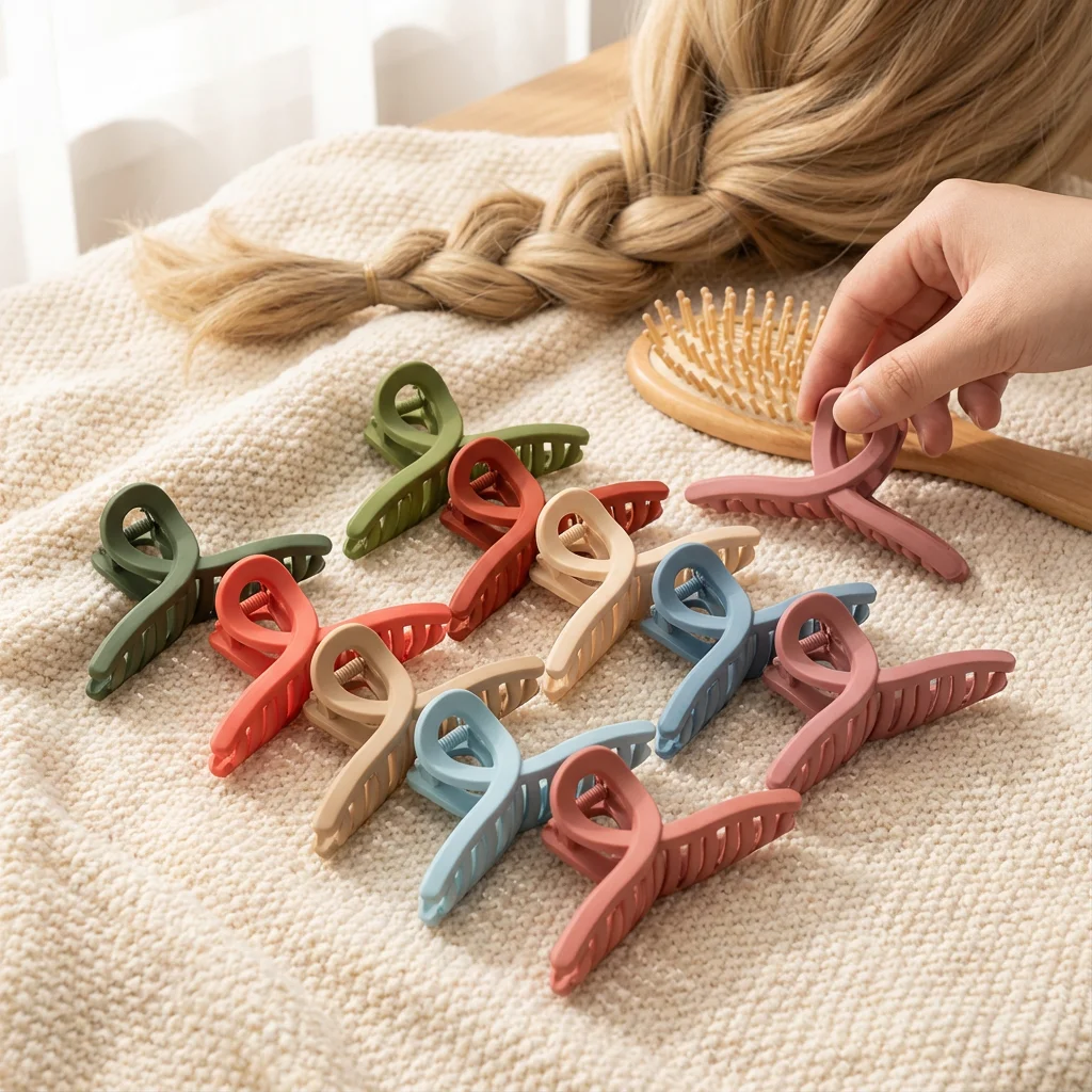 

10 Pcs Matte Jumbo Hair Claw Clips, for Thick/Long Hair. 25x22cm, PS, Gentle Grip, No Damage
