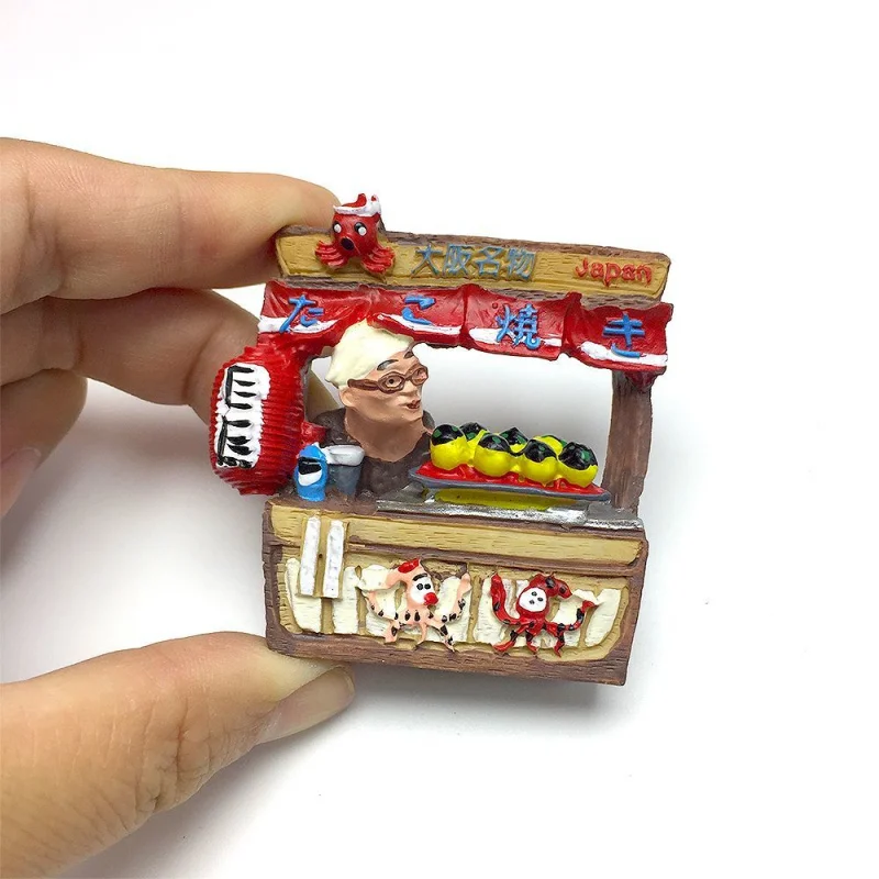 Japón Osaka Takoyaki comida Cultural creativo imán magnético para nevera recuerdo de viaje decoración del hogar regalo