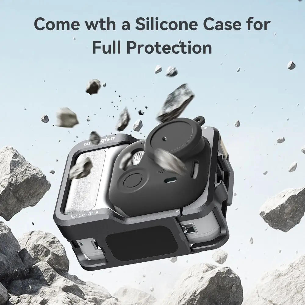 Aluminium Alloy Protective Frame Case with Lens Cap Lightweight Metal Rabbit Cage Quick Release for Insta360 Go Ultra