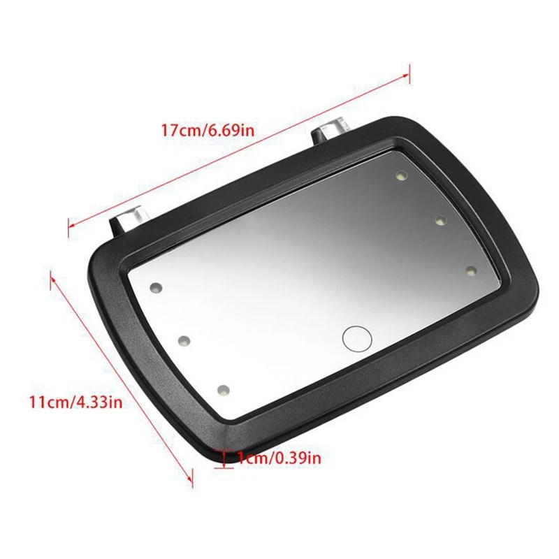 2X Car Sun Visor Mirror Makeup Sun-Shading Cosmetic Mirror Vanity Mirror Automobile Make Up Mirror With Six LED Lights