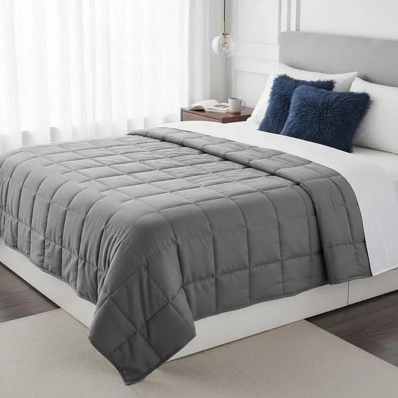 Coperta ponderata, 11,3 kg, coperta terapeutica 1524x2032 mm, misura queen, coperta pesante con perline di vetro, adatta per adulti con un peso di 113–140 kg, sollievo da ansia e stress, grigia