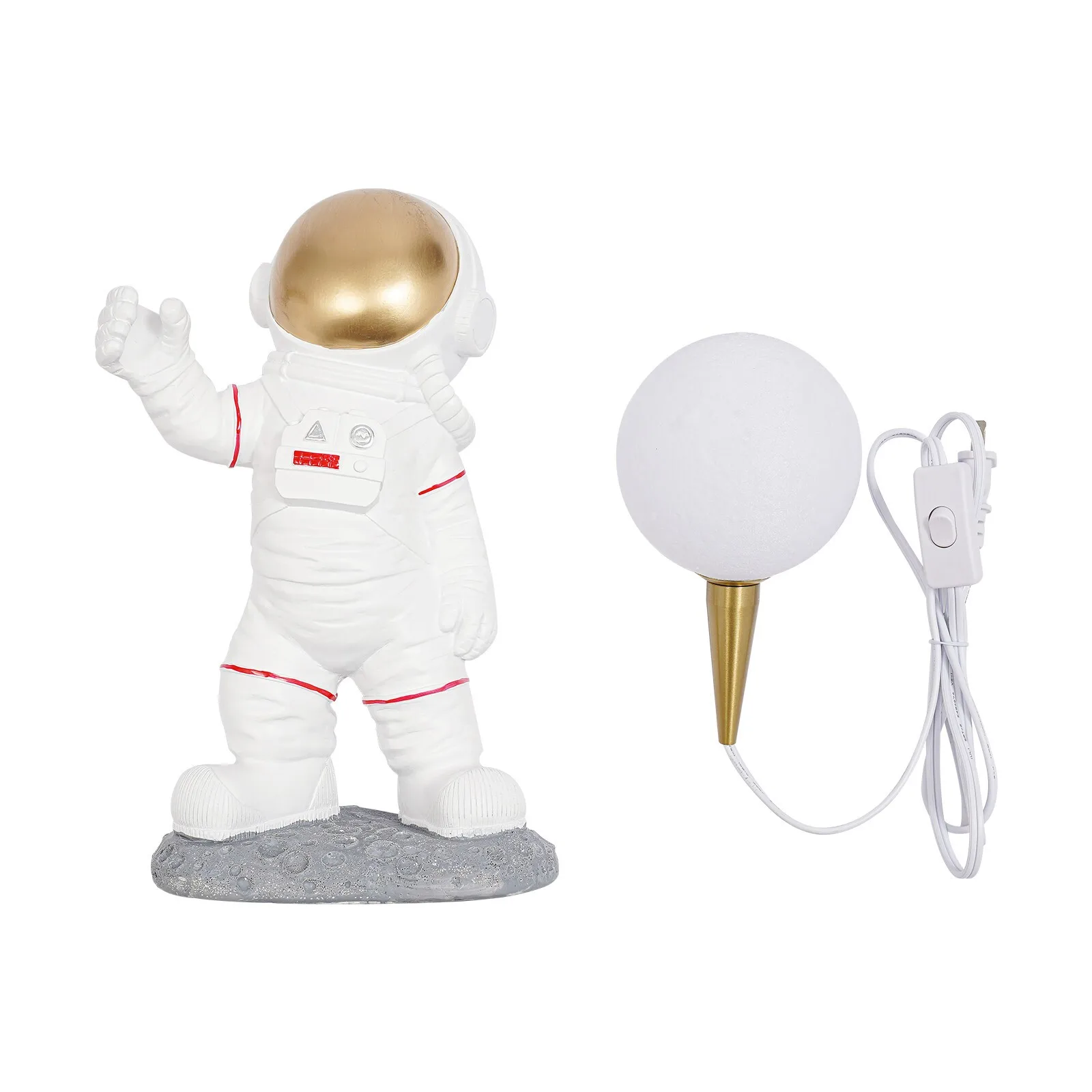 Lampu Meja Astronot 16 Inci Lampu Malam Modern Berbentuk Astronot Lampu Meja Lampu Samping Tempat Tidur