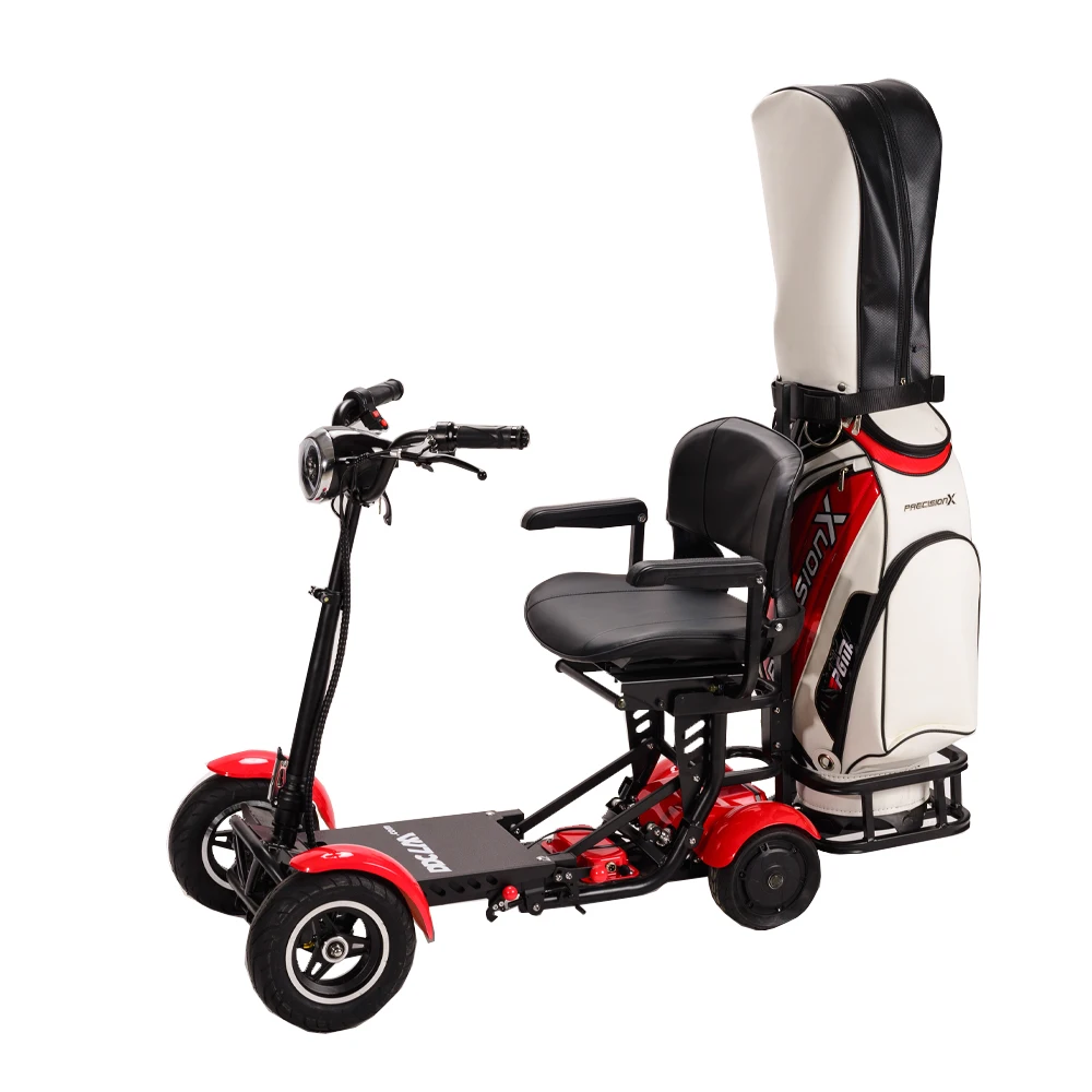 Super Powerful Foldable 4-Wheel Electric Scooter Lightweight Golf Trolley With Fat Tire Mobility Cart