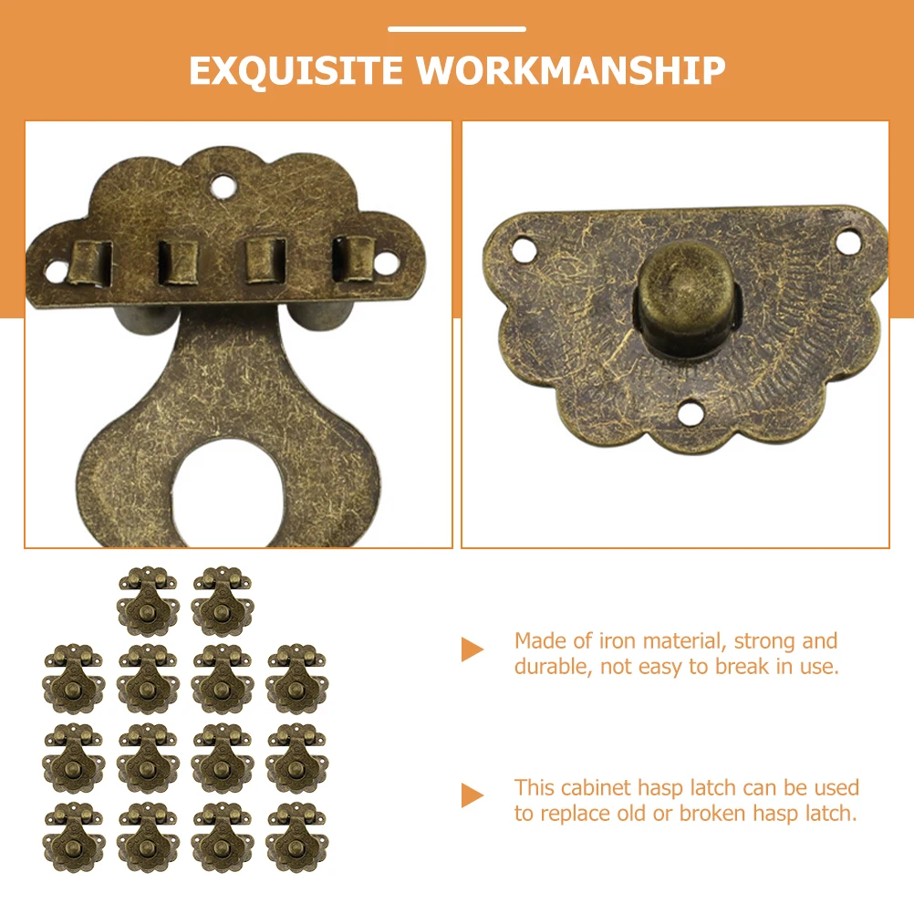 

Retro Iron Hasp Latch for Jewelry Box Cabinet Hardware Decorative Toggle Buckle Strong Easy Install Style