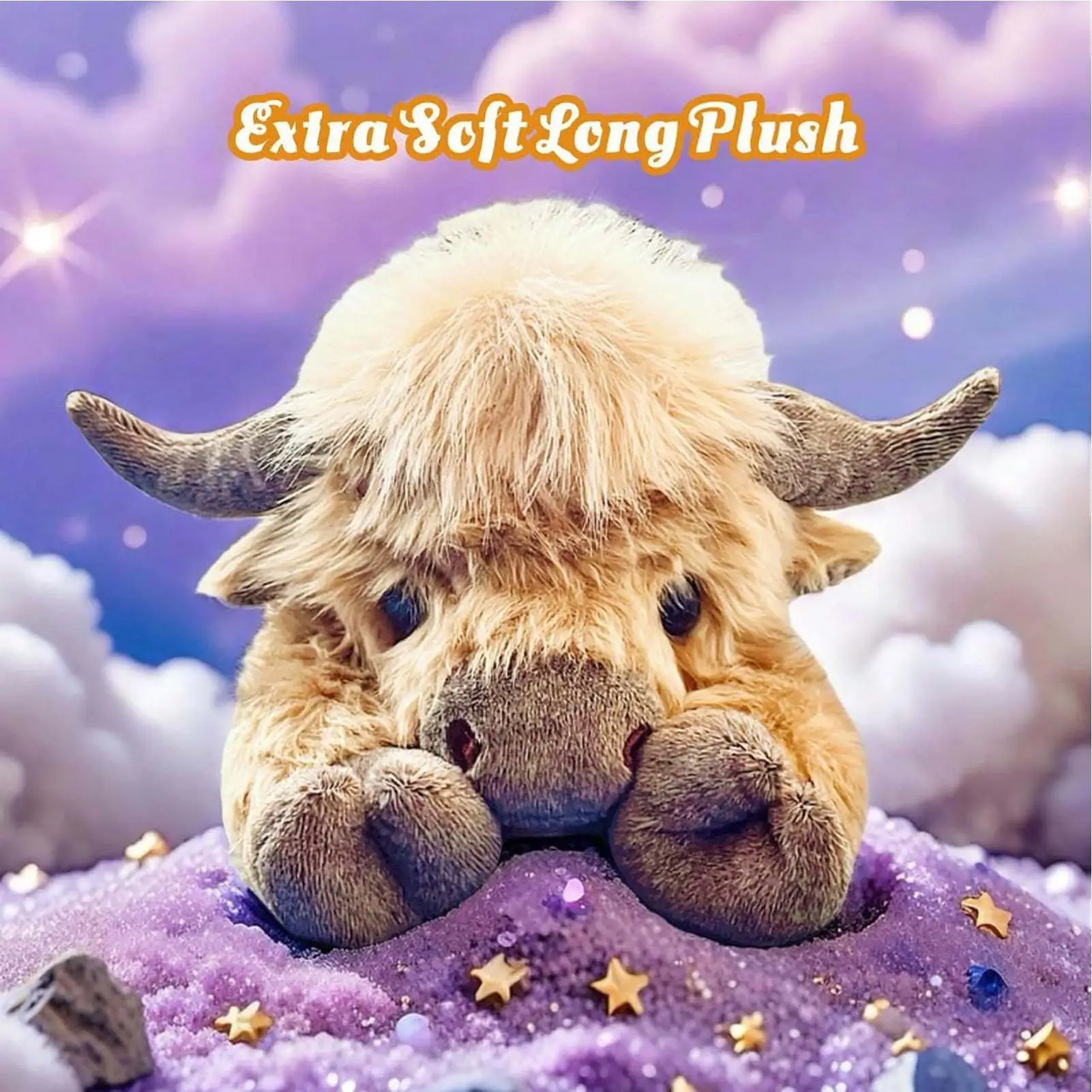 45cm Highland Cattle Stuffed Animal Doll Super Soft Cuddle Pillow Plush Toy For Kids Playroom Living Room Cute Christmas Gifts