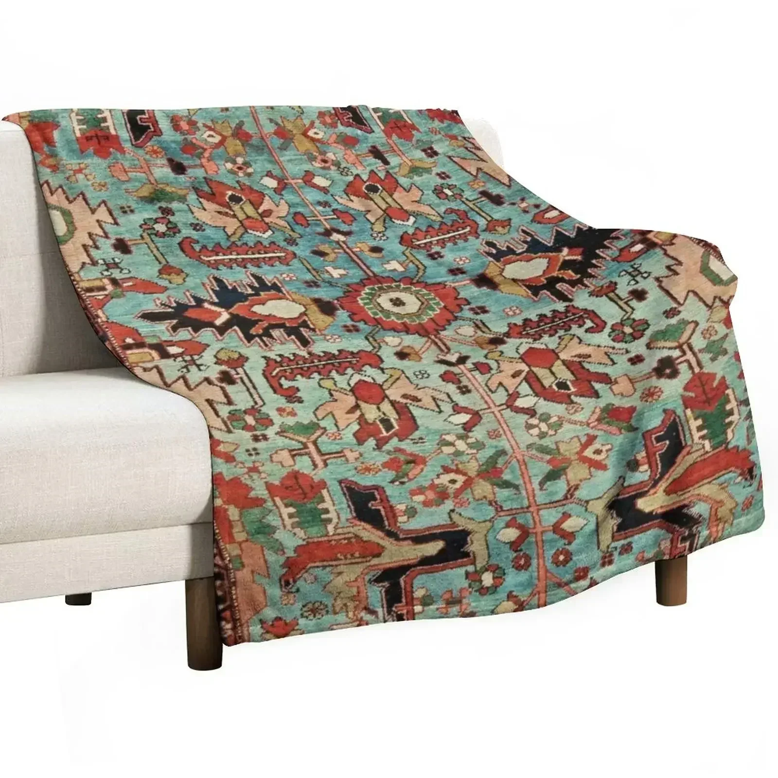 

Antique Heriz Persian Carpet Print Throw Blanket Sofa Quilt bed plaid Blankets