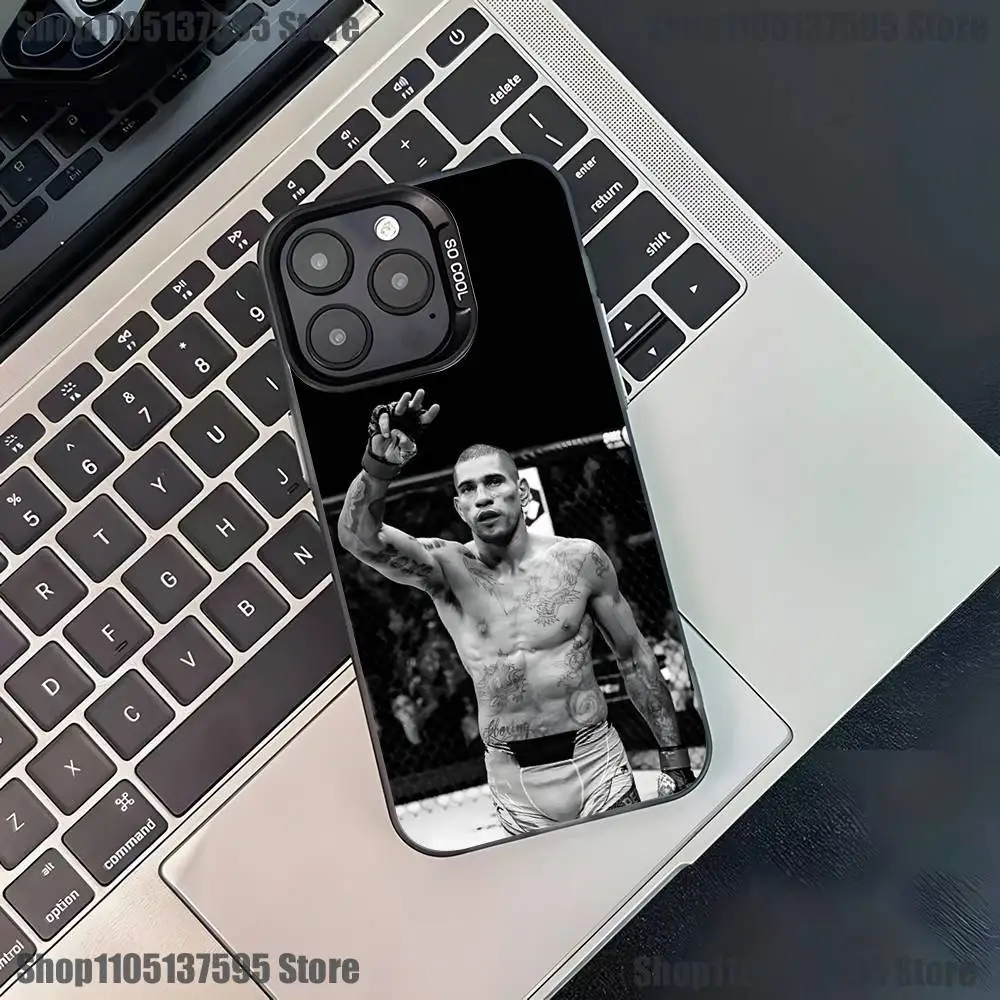 الملاكمة Hfighting بيريرا أليكس جراب هاتف آيفون 17,16,15,14,13,12,11,Pro,XS,Max,Plus,Mini,SE4,E غطاء أسود غير لامع مقاوم للصدمات #3