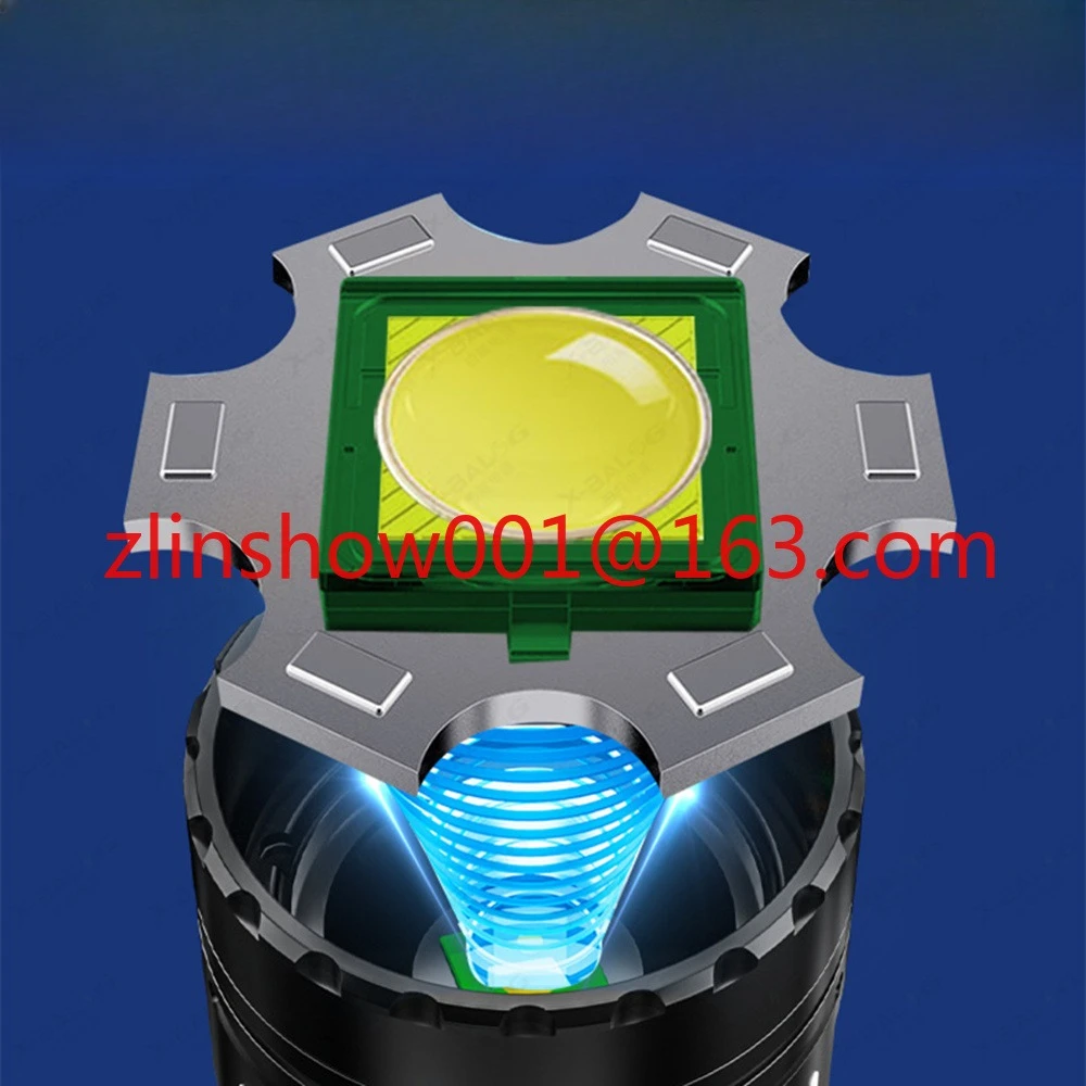 

90 Вт открытый кемпинг дальнего действия светящийся дисплей функция зум перезаряжаемый USB светодиодный фонарик тактический свет фонарики